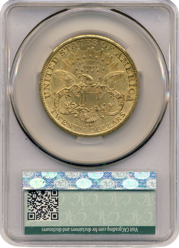 1889-CC $20 Liberty CACG AU58