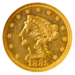 1885 $2.50 Liberty NGC AU58