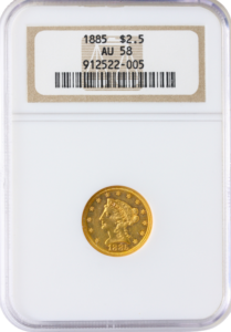 1885 $2.50 Liberty NGC AU58