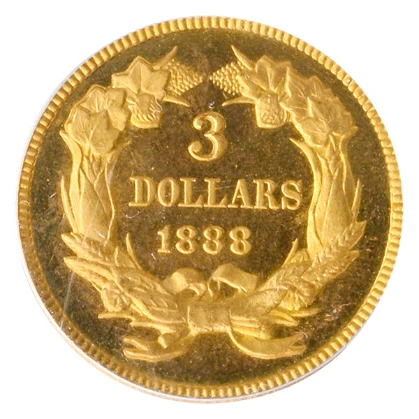 1888 $3 Indian Princess PCGS PR66 CAC 1888 $3 Indian Princess PCGS PR66 CAC