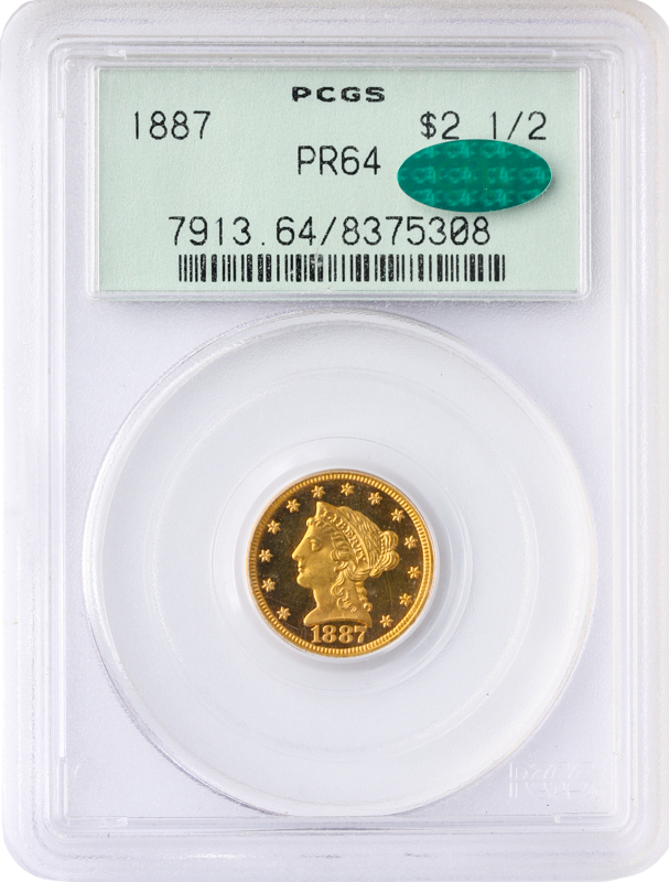 1887 $2.50 Liberty PCGS PR64 CAC 1887 $2.50 Liberty PCGS PR64 CAC