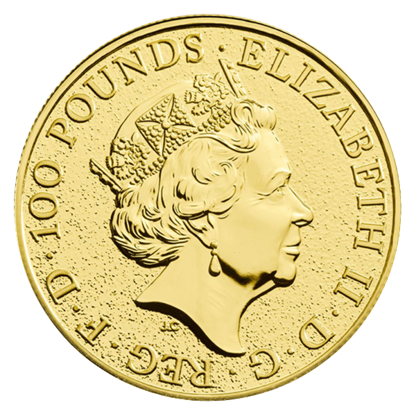 1 oz. Gold Royal Mint Queen's Beast (Dates/Designs Vary)