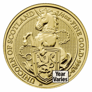 1/4 oz. British Gold Queen's Beast (Dates/Designs Vary)