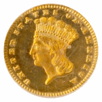 1882 Gold $1 Type III PCGS PR64 CAC Deep Cameo