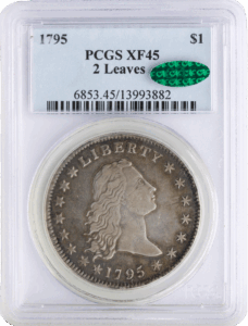 1795 Flowing Hair $1 2 Leaves PCGS XF45 CAC