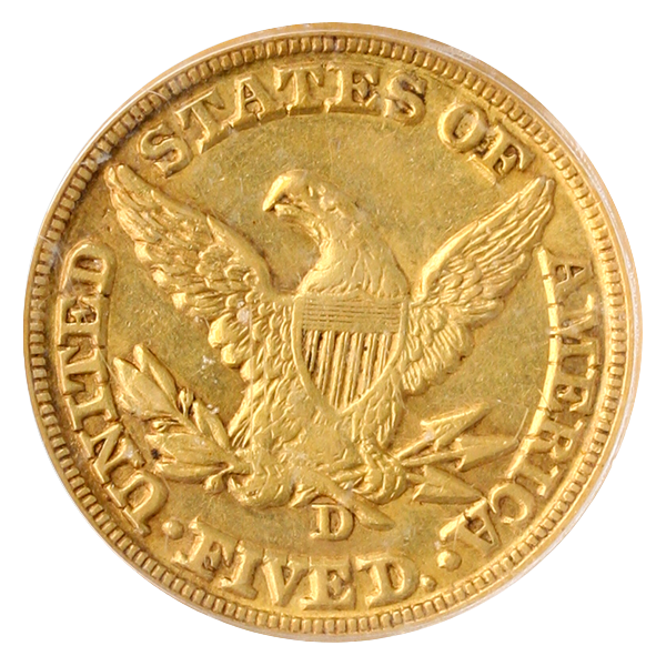 1854-D $5 Liberty PCGS AU55