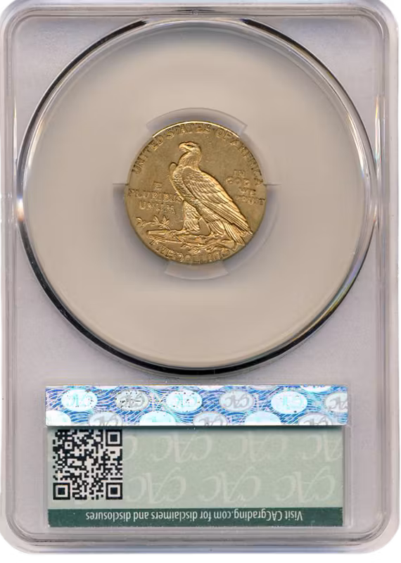 1911-D $5 Indian CACG AU55