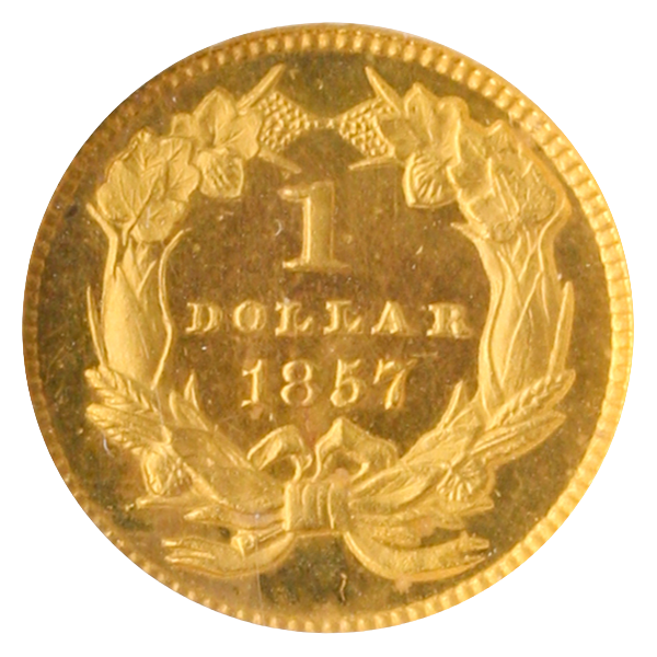 1857 Gold $1 Type III NGC PR65 1857 Gold $1 Type III NGC PR65