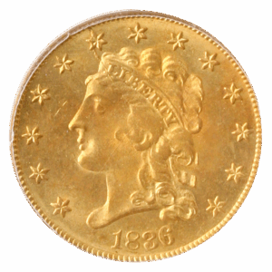 1836 $2.50 Classic PCGS MS64 CAC