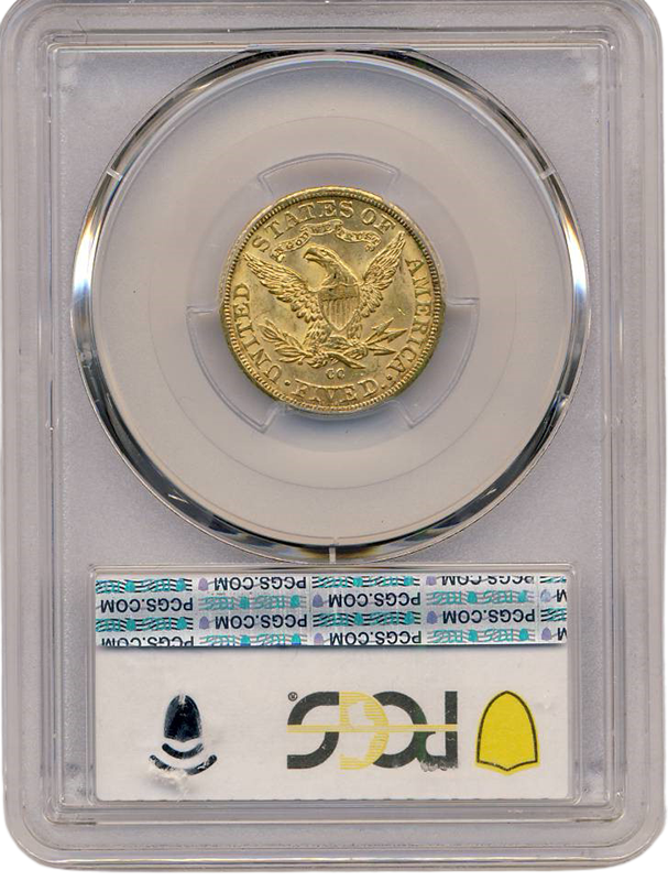 1890-CC $5 Liberty PCGS MS62 CAC +