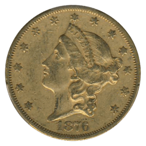 1876-CC $20 Liberty PCGS AU50 CAC