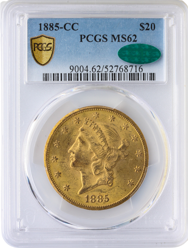 1885-CC $20 Liberty PCGS MS62 CAC 1885-CC $20 Liberty PCGS MS62 CAC