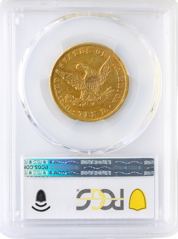 1839/8 $10 Liberty Type of 1838  Type 1 Covered Ear PCGS XF45 CAC
