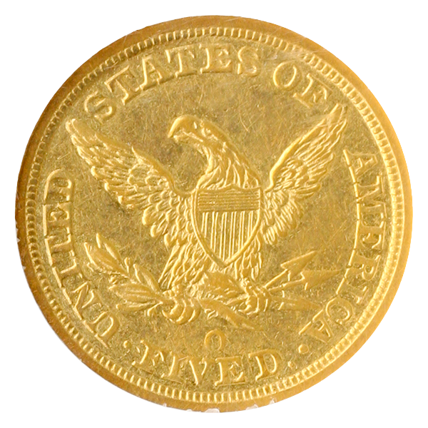 1847-O $5 Liberty NGC AU55