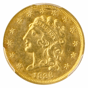 1836 $2.50 Classic Block 8 PCGS AU58 CAC