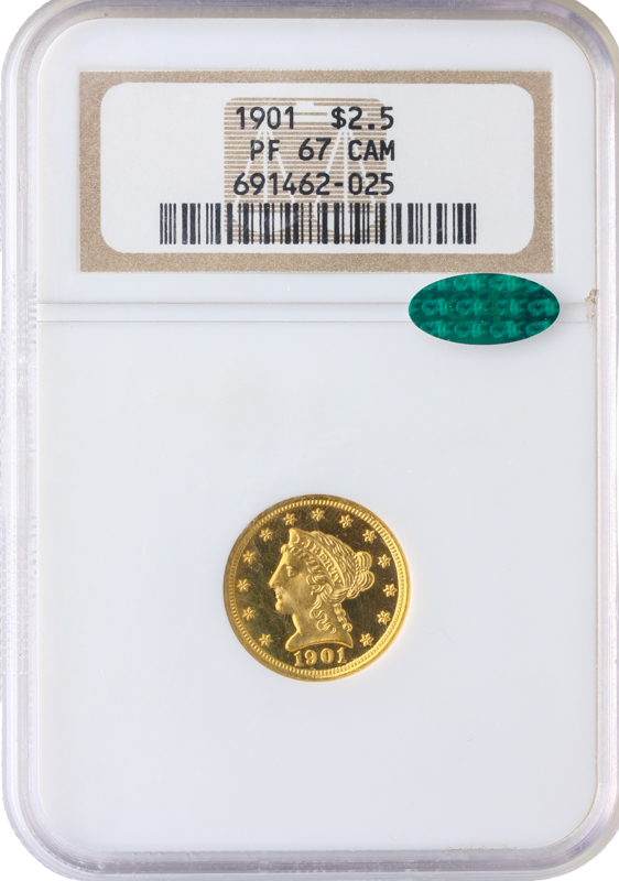 1901 $2.50 Liberty NGC PR67 Cameo 1901 $2.50 Liberty NGC PR67 Cameo