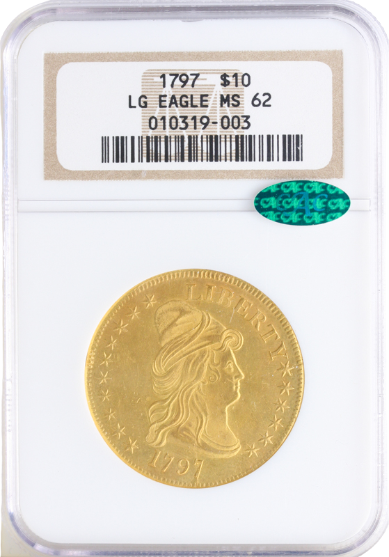 1797 $10 Draped Bust Large Eagle NGC MS62 CAC 1797 $10 Draped Bust Large Eagle NGC MS62 CAC