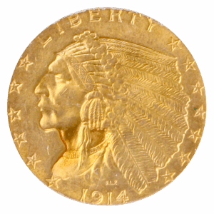 1914 $2.50 Indian PCGS MS65