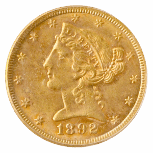 1892-CC $5 Liberty PCGS MS61