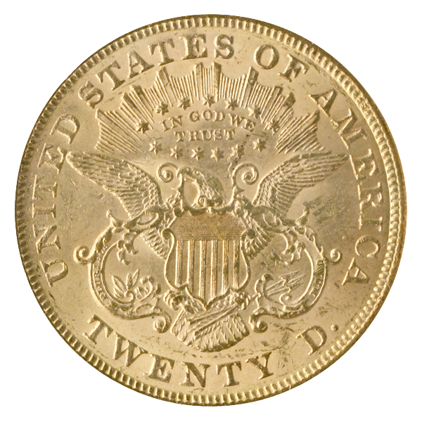 1873 $20 Liberty Open 3 PCGS MS61