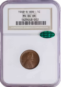 1909-S VDB  Lincoln Cent NGC MS64 BN CAC