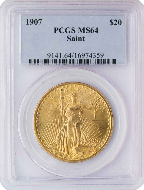 1907 No Motto $20 Saint Gaudens PCGS MS64 1907 No Motto $20 Saint Gaudens PCGS MS64