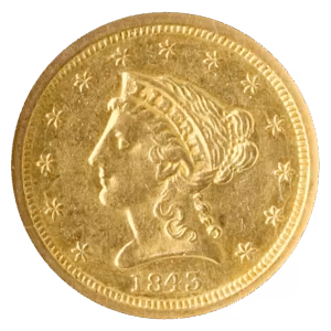1843-O $2.50 Liberty NGC AU55 CAC