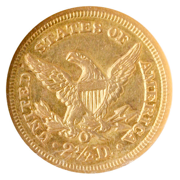1852-O $2.50 Liberty NGC AU58 CAC 1852-O $2.50 Liberty NGC AU58 CAC