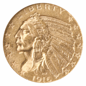 1916-S $5 Indian NGC AU58