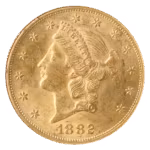 1882-CC $20 Liberty NGC MS60