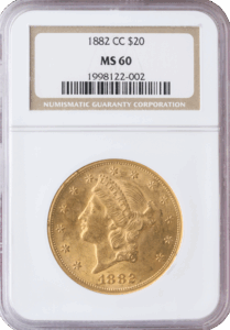 1882-CC $20 Liberty NGC MS60