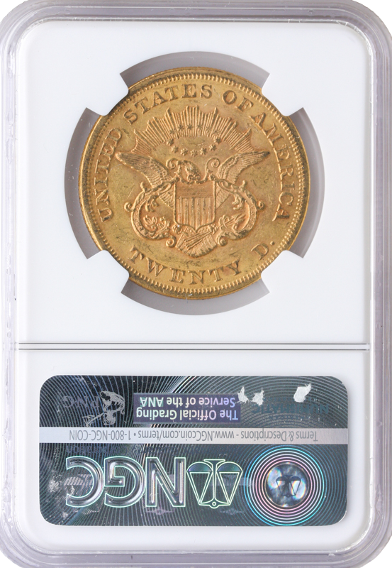 1865 $20 Liberty NGC AU55 CAC 1865 $20 Liberty NGC AU55 CAC