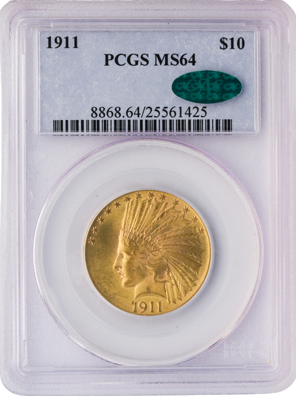 1911 $10 Indian PCGS MS64 CAC