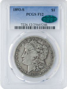 1893-S Morgan $1 PCGS F12 CAC
