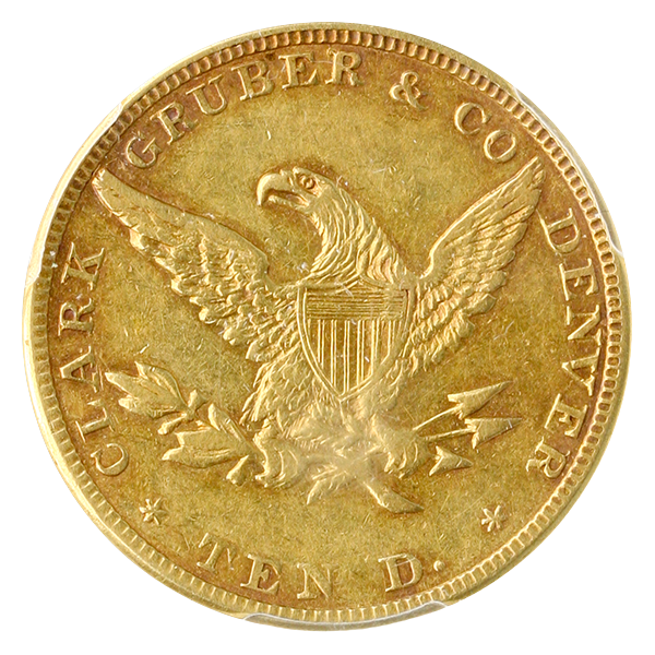 1861 $10 Clark Gruber 10141 PCGS AU55 1861 $10 Clark Gruber 10141 PCGS AU55