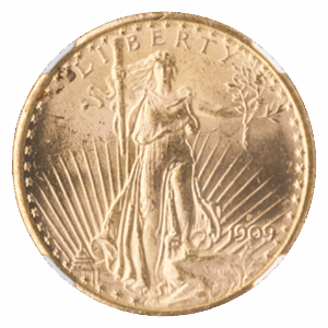 1909-S $20Saint Gaudens NGC MS64 CAC