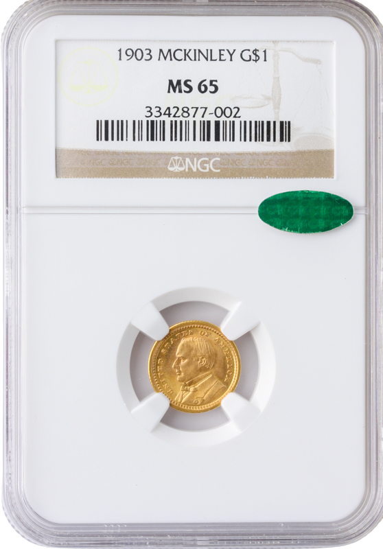 1903 McKinley $1 Gold Commemorative NGC MS65 CAC 1903 McKinley $1 Gold Commemorative NGC MS65 CAC
