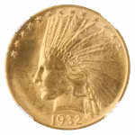 1932 $10 Indian NGC MS63 CAC