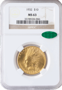 1932 $10 Indian NGC MS63 CAC