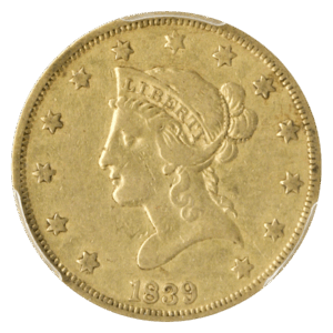 1839 $10 Liberty Type 1840 PCGS VF35 CAC