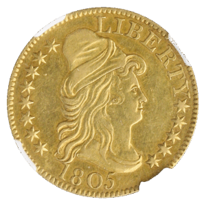 1805 $5 Draped Bust NGC AU55