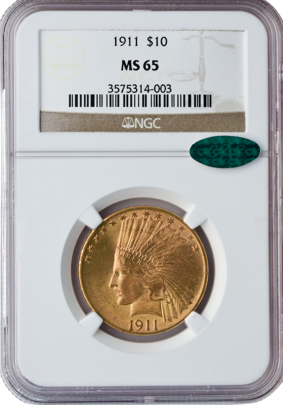 1911 $10 Indian NGC MS65 CAC 1911 $10 Indian NGC MS65 CAC