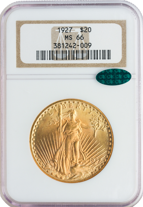 1927 $20 Saint Gaudens PCGS MS66 CAC 1927 $20 Saint Gaudens PCGS MS66 CAC