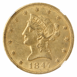 1847 $10 Liberty NGC MS61 CAC