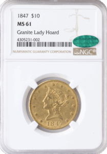 1847 $10 Liberty NGC MS61 CAC