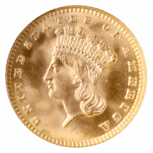 1889 $1 Gold NGC MS68