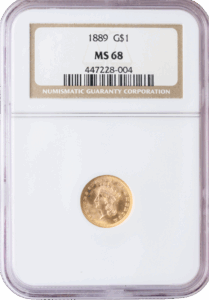 1889 $1 Gold NGC MS68