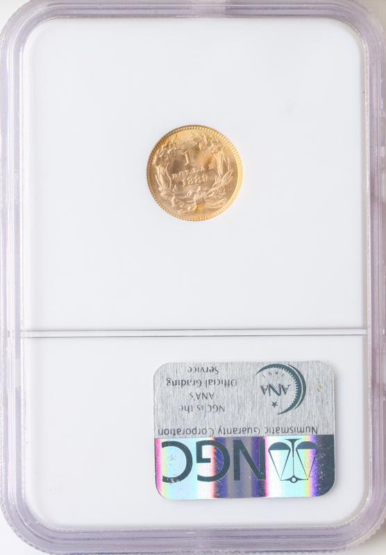 1889 $1 Gold NGC MS68