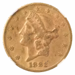1882-CC $20 Liberty NGC AU53