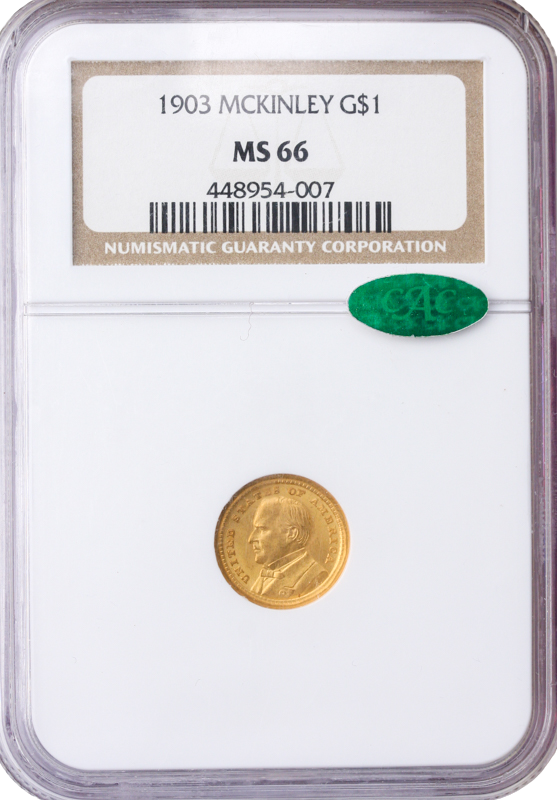 1903 McKinley Gold Commemorative $1 NGC MS66 CAC 1903 McKinley Gold Commemorative $1 NGC MS66 CAC